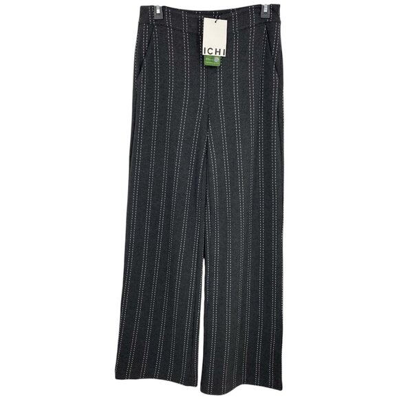 Ichi Ihruti Wide Leg Dark Gray Pants Trousers Sm - Picture 2 of 13
